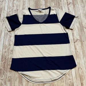 Lularoe iris size medium navy and white stripes